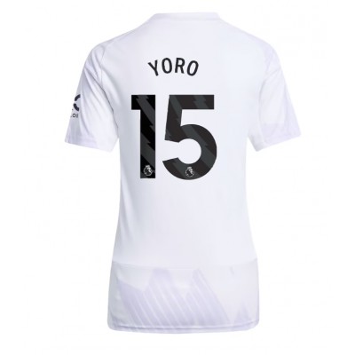 Ženski Nogometni dresi Manchester United Leny Yoro #15 Gostujoči 2025-26 Kratek Rokav Ženski Nogometni dresi Manchester United Leny Yoro #15 Gostujoči 2025-26 Kratek Rokav